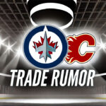 Nazem Kadri to Winnipeg Jets? Trade Rumors Heat Up Winnipeg Jets, Calgary Flames logos with the words trade rumor below the logos