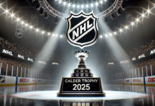 NHL logo with the Calder Trophy below the logo