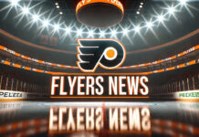 Philadelphia Flyers logo with the words Flyers news below the logo