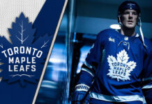 Jake McCabe in a Toronto Maple Leafs jersey