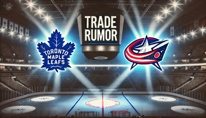 Cap Crunch in Toronto: Is Calle Jarnkrok the Odd Man Out? Toronto Maple Leafs and Columbus Blue jackets logos side-by-side with the words NHL trade rumors on a scoreboard.