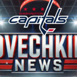 Ovechkin Joins Elite Company with 700 Goals and 700 Assists Washington Capitals logo with the words Ovechkin news below the logo.