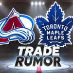 Could Mikko Rantanen Be the Toronto Maple Leafs’ Next Big Splash? Colorado Avalanche and Toronto Maple Leafs logos side-by-side with the words NHL trade rumors below the logos