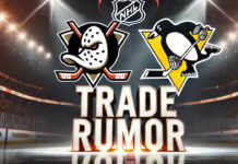 Anaheim Ducks goalie John Gibson eyed by Pittsburgh Penguins in potential trade rumor.