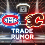 Canadiens to Trade Dvorak to Flames? Analyzing the Potential Blockbuster Deal Montreal Canadiens and Calgary Flames logos side-by-side with the words NHL trade Rumors below the logos
