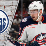 David Jiricek in action during an NHL game. Will the Edmonton Oilers make a trade for him?