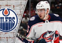 David Jiricek in action during an NHL game. Will the Edmonton Oilers make a trade for him?