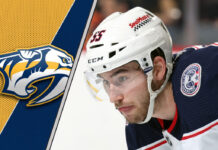 David Jiricek in a Columbus Blue Jackets jersey could be traded to the Nashville Predators