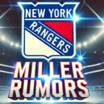 New York Rangers Trade Rumor: K’Andre Miller as Possible Cap Casualty in 2025 New York Rangers logo with the words K'Andre Miller rumors below the logo