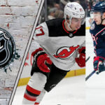 NHL Trade Rumors: David Jiricek to Devils for Simon Nemec? David Jiricek and Simon Nemec in a split image with Columbus Blue Jackets and New Jersey Devils logos.