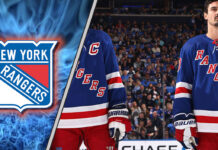 New York Rangers logo with Jacob Trouba and Chris Kreider