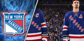 New York Rangers logo with Jacob Trouba and Chris Kreider