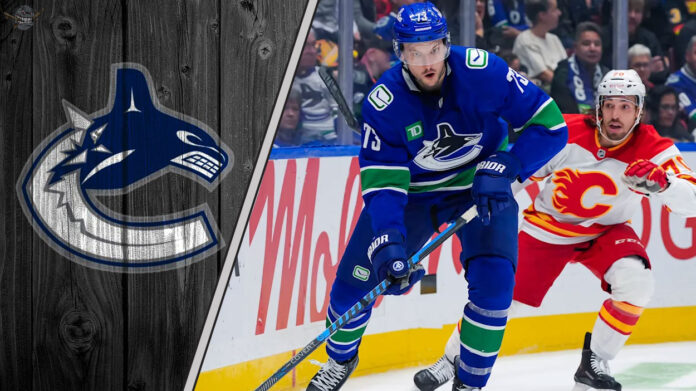 What's the Return for Desharnais? Vancouver Canucks defenseman Vincent Desharnais skating with the puck.