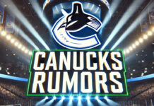 Vancouver Canucks logo with the words Canucks rumors below the logo