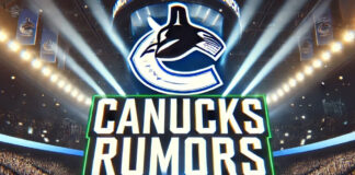 Vancouver Canucks logo with the words Canucks rumors below the logo