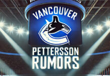 Vancouver Canucks logo with the words Pettersson rumors below the logo