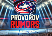 Columbus Blue Jackets logo with the words Provorov rumors below the logo