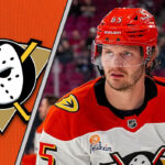 Jacob Trouba in an Anaheim Ducks jersey