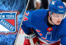 Kaapo Kakko playing hockey for the New York Rangers