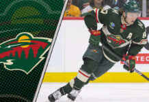Kirill Kaprizov celebrates a goal for the Minnesota Wild.