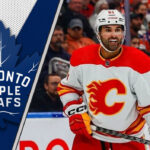 Nazem Kadri in a Calgary Flames jersey hoping to be traded to the Toronto Maple Leafs