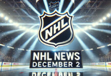 NHL game action from December 1, 2024