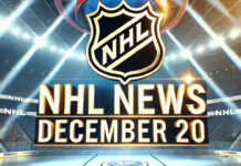 NHL logo with the words NHL news December 20 below the logo