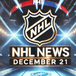 NHL News December 21, 2024: Game Scores, Highlights, and Top Performances NHL logo with the words NHL news December 21 below the logo
