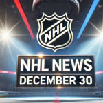 NHL News December 30, 2024: Game Highlights, Scores, and Trade Rumors NHL logo with the words NHL news December 30 below the logo