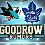 San Jose Sharks Rumors: Barclay Goodrow Trade Likely by NHL Trade Deadline San Jose Sharks and Toronto Maple Leafs logos with the words Goodrow rumors below the logos
