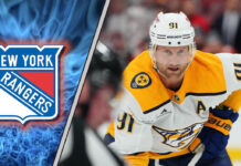 Steven Stamkos playing for the Nashville Predators. Will he be traded to the New York Rangers?