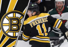 Trent Frederic in action for the Boston Bruins