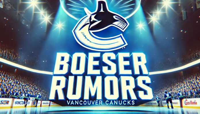 Vancouver Canucks logo with the words Boeser Rumors below the logo