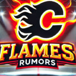 Calgary Flames logo with the words Flames rumors below the logo