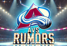 Colorado Avalanche logo with the words Avs rumors below the logo