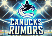 Vancouver Canucks logo with the words Canucks rumors below the logo