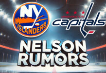 New York Islanders and Washington Capitals logos with the words Nelson rumors below the logos