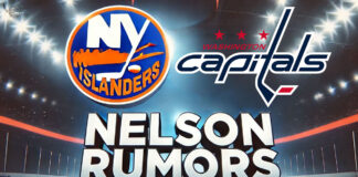 New York Islanders and Washington Capitals logos with the words Nelson rumors below the logos
