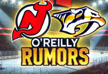 New Jersey Devils and Nashville Predators logos with the words O'Reilly Rumors below the logos
