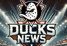 Anaheim Ducks logo with the words Ducks news below the logo