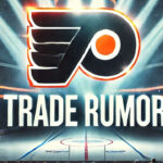 Philadelphia Flyers logo with the words NHL trade rumors below the logo