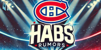 Montreal Canadiens logo with the words Habs rumors below the logo