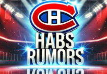 Montreal Canadiens logo with the words Habs rumors below the logo