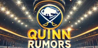 Buffalo Sabres logo with the words Quinn Rumors below the logo