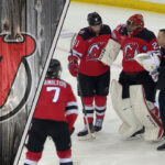 Devils goalie Jacob Markstrom injured clutching his knee