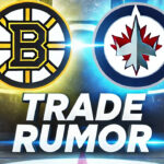 Boston Bruins and Winnipeg Jets logos with the words NHl trade rumors below the logos