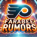Philadelphia Flyers logo with the words Farabee rumors below the logo