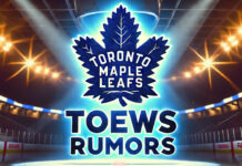 Toronto Maple Leafs logo with the words Toews Rumors below the logo