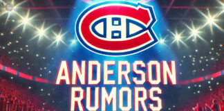 Montreal Canadiens logo with the words Anderson rumors below the logo