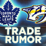 Toronto Maple Leafs and Nashville Predators logos with the words trade rumor below the logos